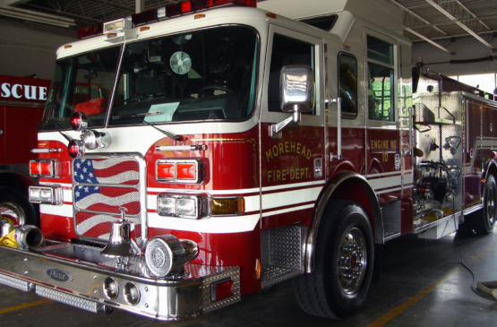 MOREHEAD Fire Dept. truck in station